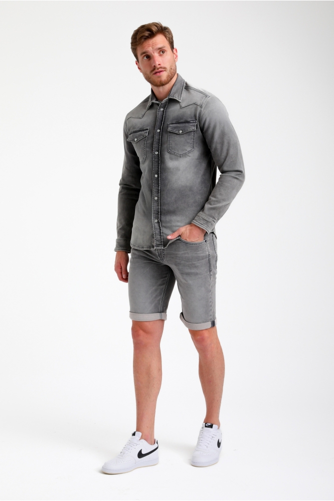 DENIM JOGG OVERHEMD 335536 202 Grey